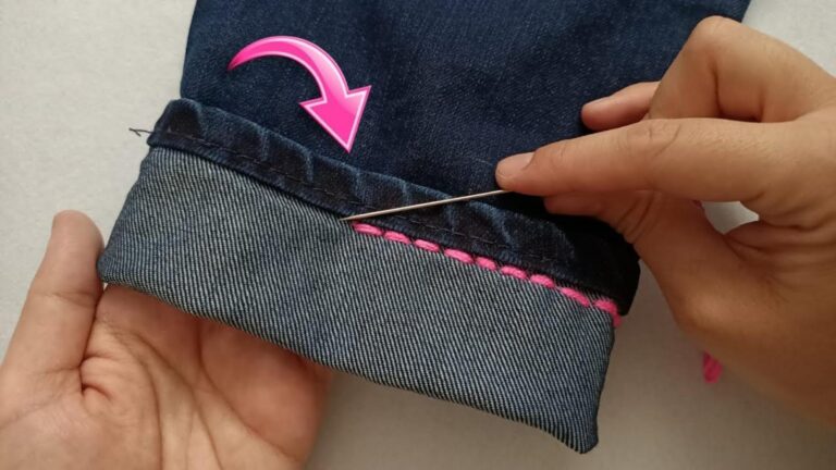Ein cleverer Trick, um Jeans zu kürzen, ohne den Originalsaum zu verlieren…
