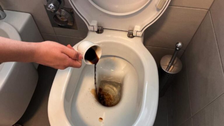 Gießen Sie eine Tasse Kaffee in die Toilette – das passiert!