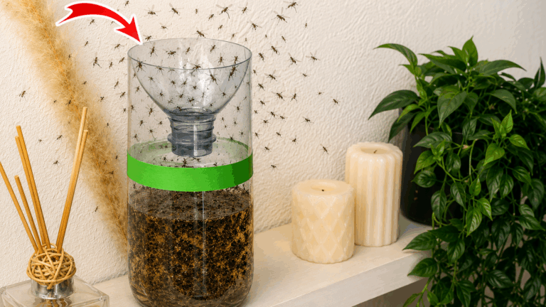 Ein einfacher Flaschen-Trick gegen Mücken und kleine Fliegen rund um Ihre Pflanzen
